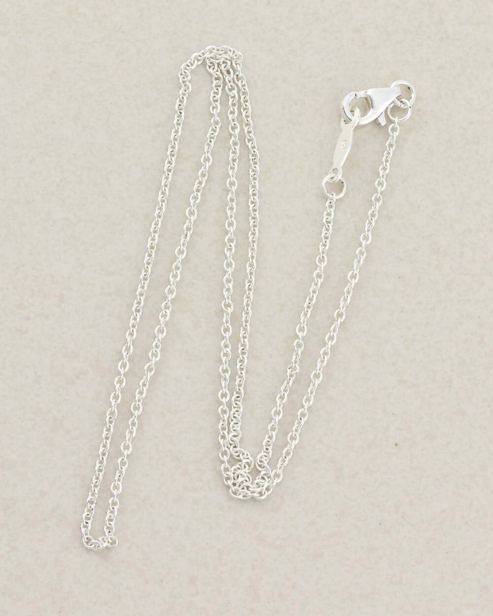 Sterling Silver Rolo Link Chain Necklace 17.75" inch